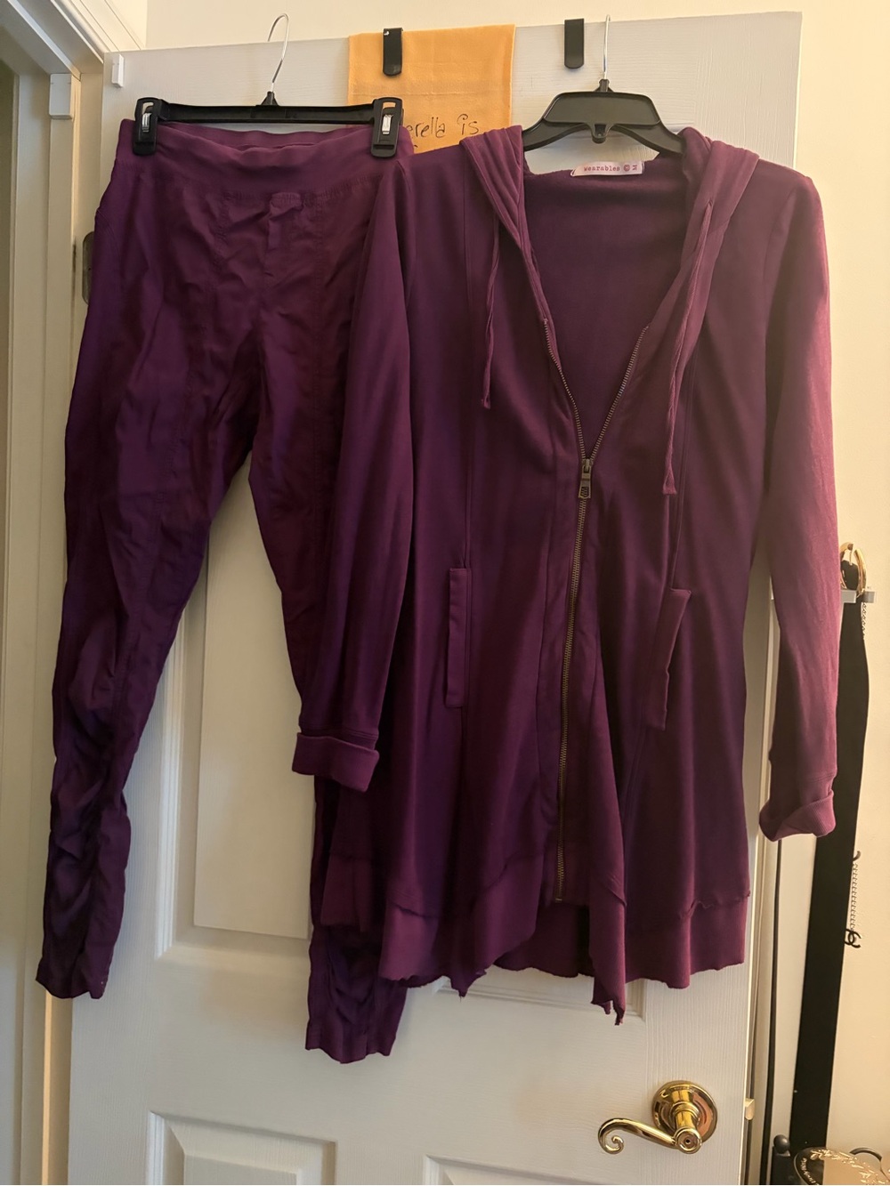 Women's Purple Hooded Zip Jumpsuit Set